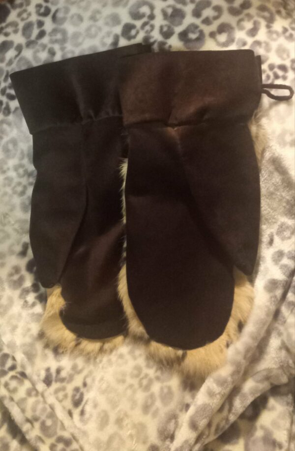 Rabbit Fur and Suede  Mittens - Image 3
